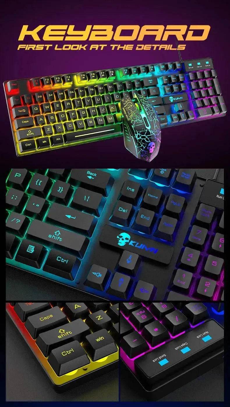 Kuiying T6RGB Luminous Keyboard And Mouse Set - Velora