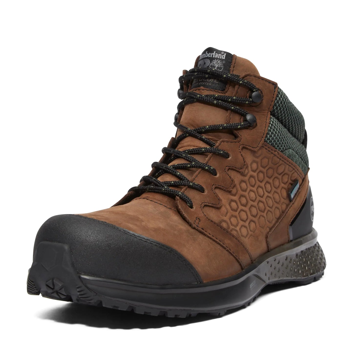 Timberland PRO Mens Reaxion Mid Composite Safety Toe Waterproof Industrial Hiker Work Boot Brown/Green-2024 New 8.5