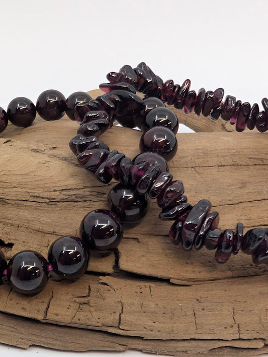 Garnet Bracelet — 3mm, 6mm, 7mm, 8mm Round or Chip