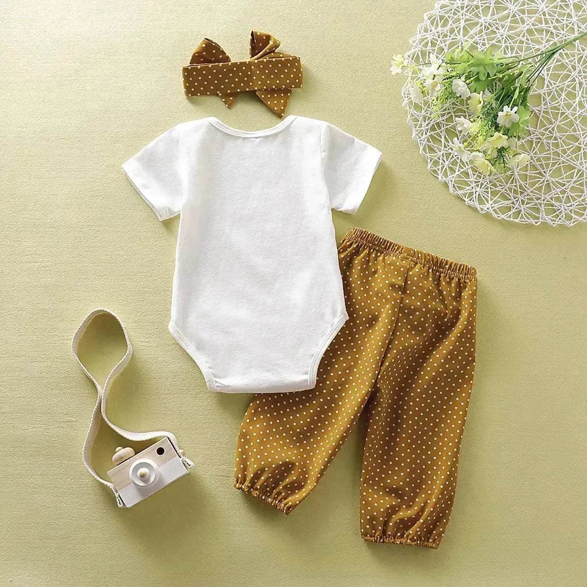 Long-sleeved baby girl Autumn Suit Pullover Three-Piece Children Clothing - Velora