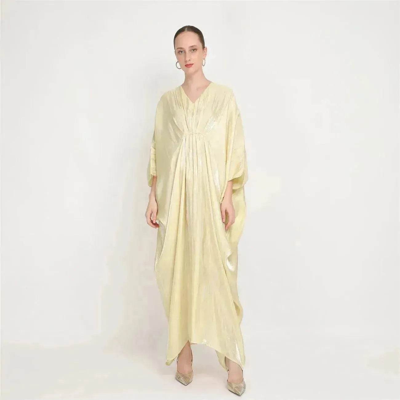 Loose Batwing Long Sleeve Abaya Dress for Arab Dubai Turkey Middle East Women - Velora