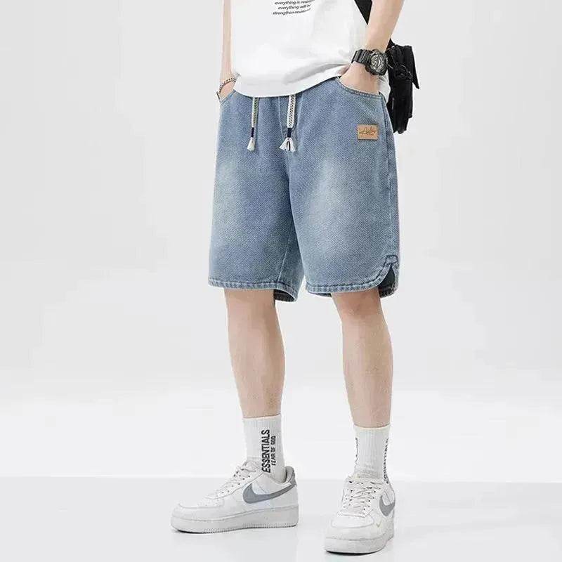 Men's Loose Casual Starry Sky Pattern Denim Shorts - Velora