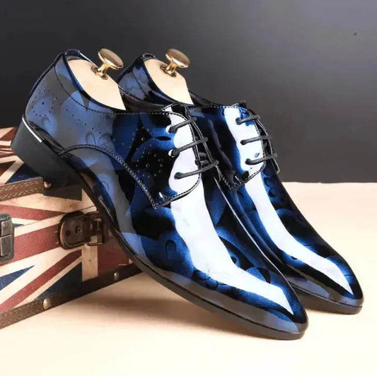 Men's shoes, large size, business casual shoes, men's shoes, bright leather, men's shoes, dress shoes - Velora