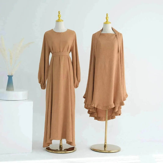 Middle East Turkey Drawstring Sleeve Dress
