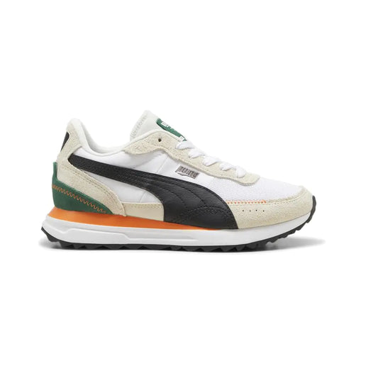 PUMA Heritage Runner (Big Kid) Warm White/Black Size 4M