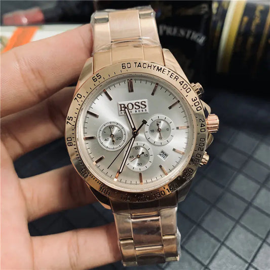 Boss Men's Quartz Watch with Calendar and Steel Band