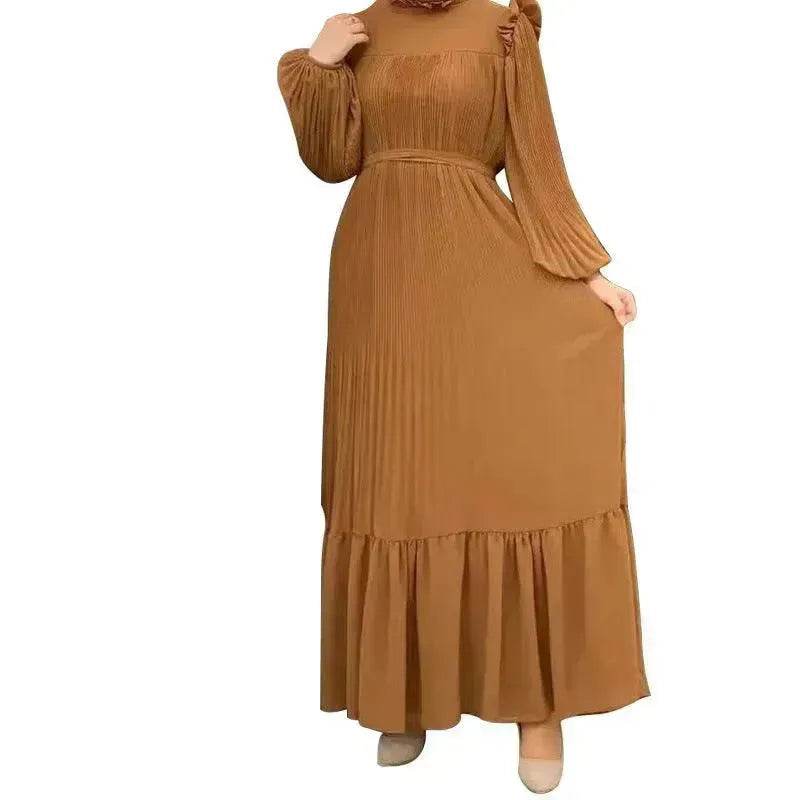 New Women's Net Color High Collar Pullover Fashion Loose Middle East Dresses - Velora
