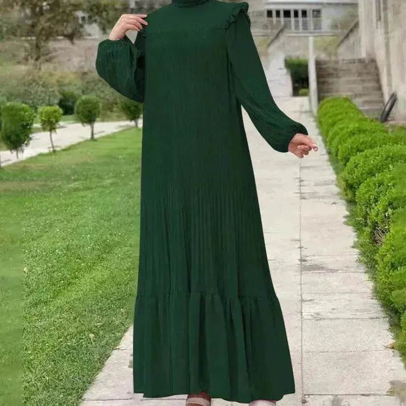 New Women's Net Color High Collar Pullover Fashion Loose Middle East Dresses - Velora