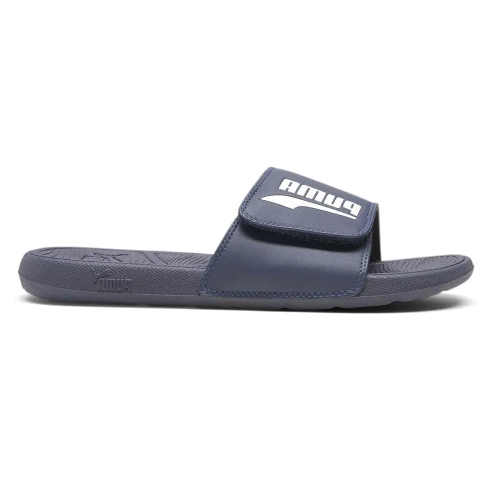 PUMA Men's COOL CAT 2.0 FS Slide Sandals in Navy-White Size 10