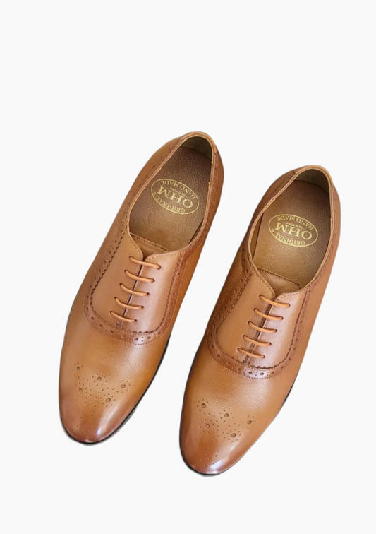 OHM Oxford Medallion Toe Leather Shoe - Velora
