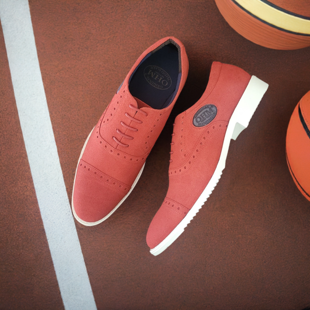 OHM Sporty Oxford Style Leather Shoes with OHM Embossed - Velora