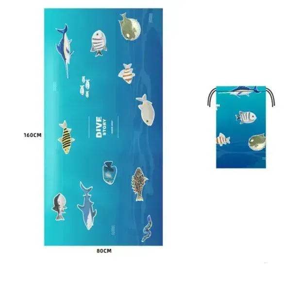 Printed Swim Microfiber Beach Towel - Velora