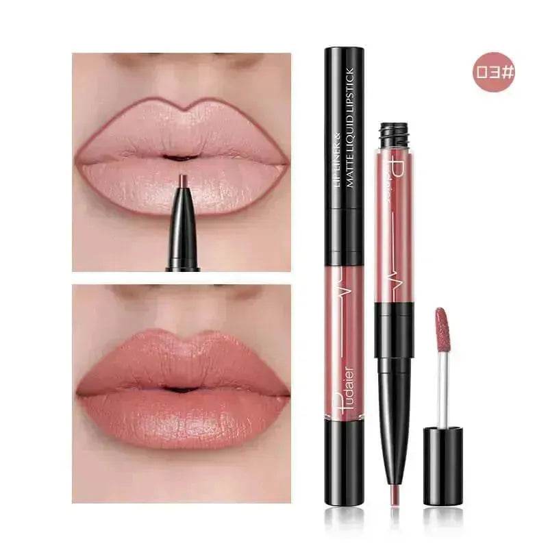 Pudaier Matte Lip Gloss Lip Liner 2 in1 Maquiagem Profissional Completa Agate Red Lip Tint Plumper Tattoo Makeup liquid Lipstick EX-STOCK Canada