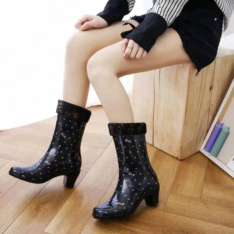 Rain Shoes With High Heels Waterproof Female Skid - Velora
