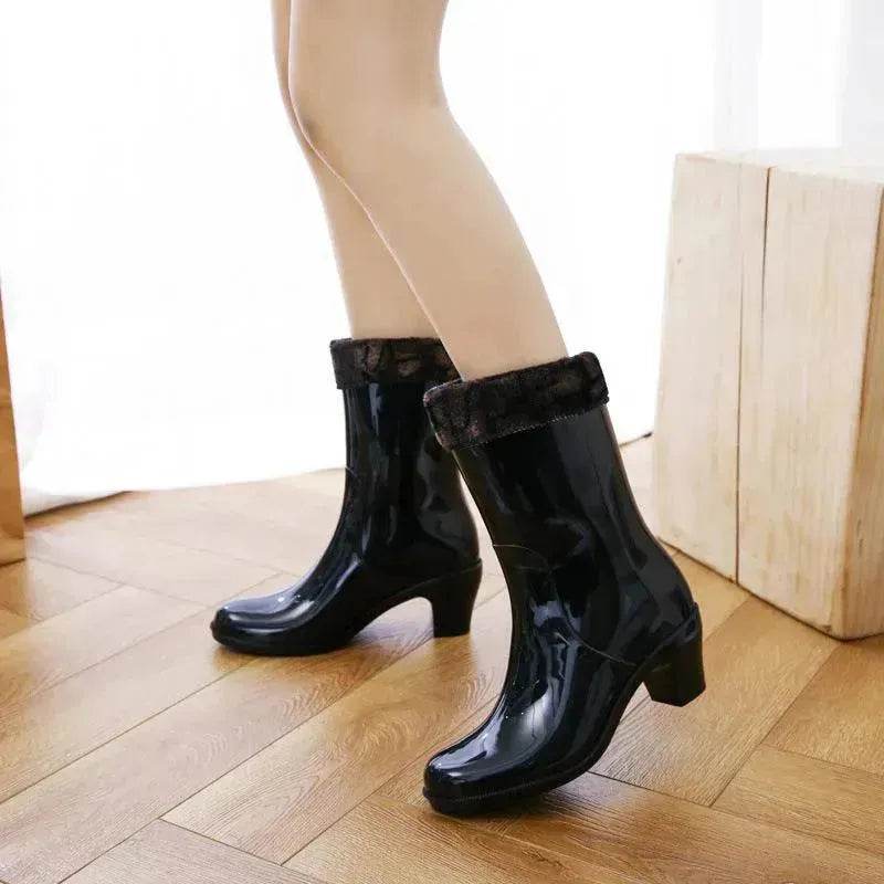 Rain Shoes With High Heels Waterproof Female Skid - Velora