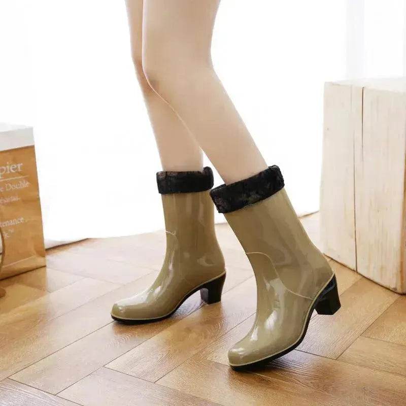 Rain Shoes With High Heels Waterproof Female Skid - Velora