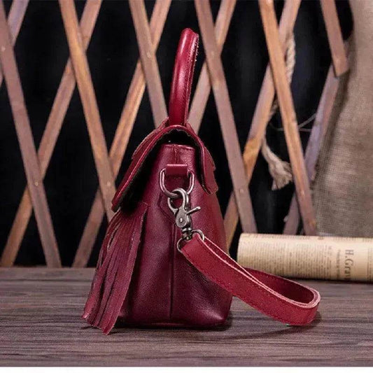 Retro women's messenger Cattle Leather Handbag