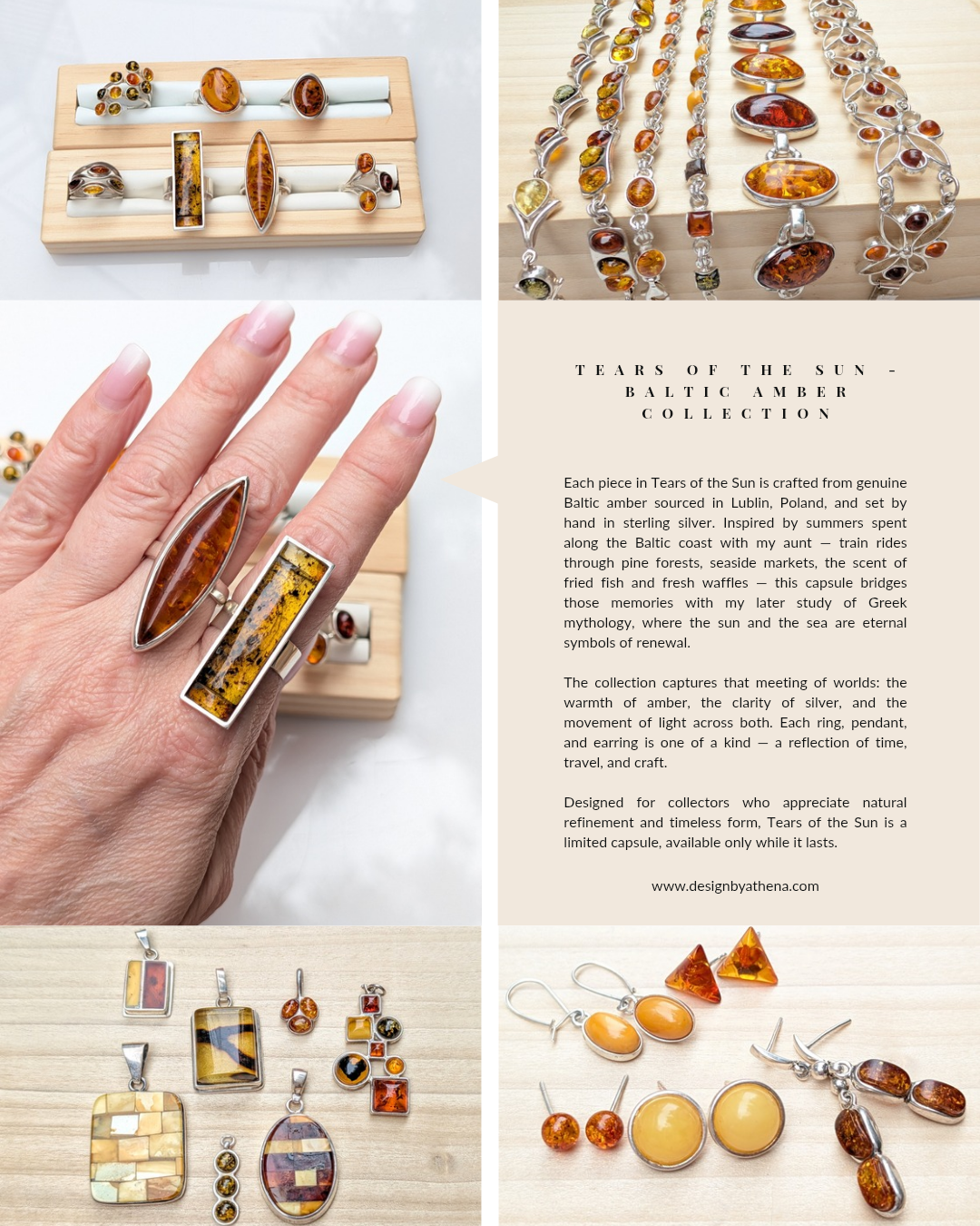 Honeylight Earrings | Sterling Silver Baltic Amber | Tears of the Sun