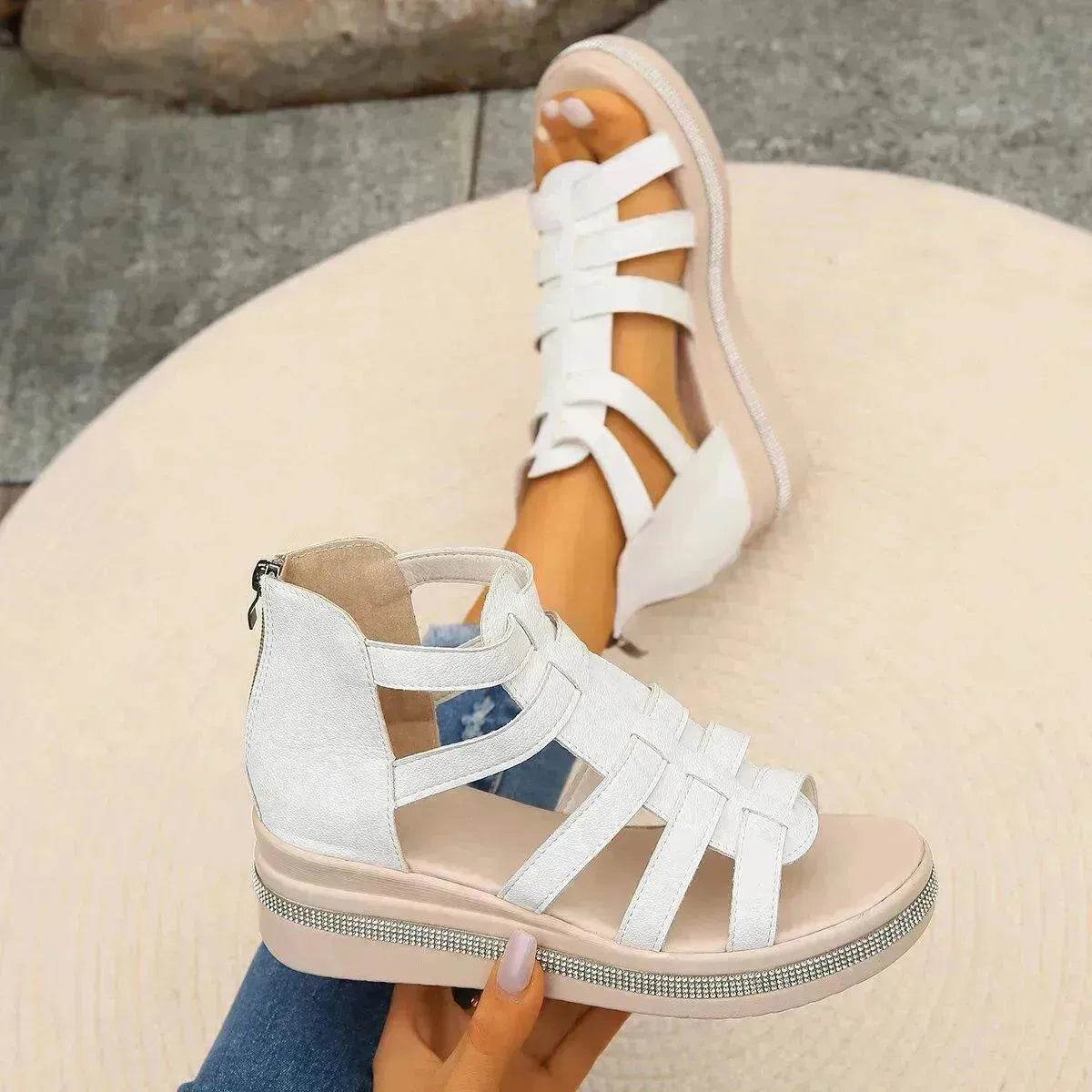 Roman Style Summer Women's Wedge Platform Chunky Sandals for Women - Velora