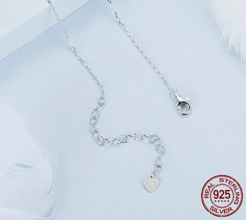Romantic Elegance: Zircon White Gold Plated Rose Butterfly Sterling Silver Necklace Itz Luxury
