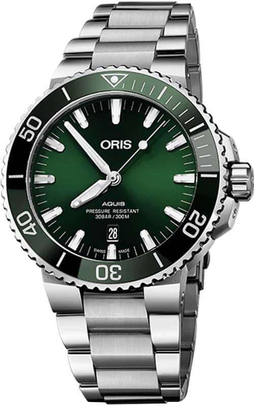 Oris Aquis Date Green Dial Watch 01 733 7730 4157-07 8 24 05PEB - Velora