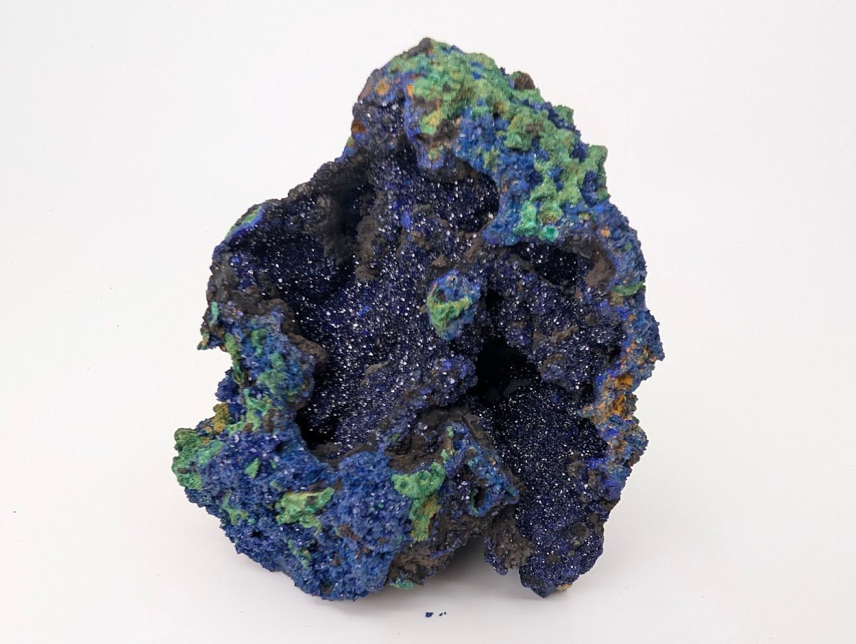Sparkling Azurite Vug with Malachite Accents - 4 x 4in., Anhui Province