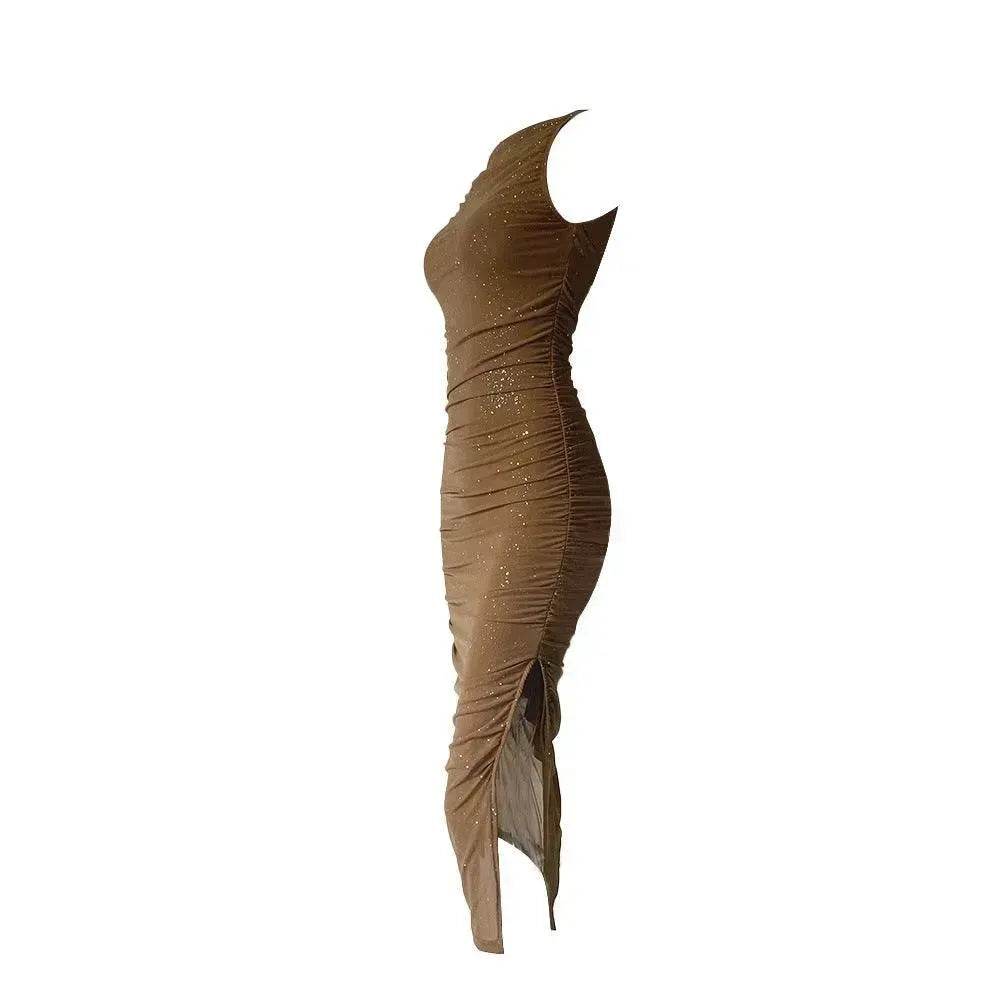 Tight Side Slit Pleated Party Party Dress Women - Velora