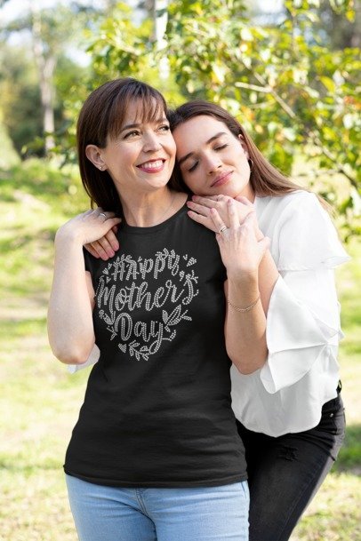 Happy Mother's Day Rhinestone Shirt – Mom Sparkle Bling Gift | Blingdazzel