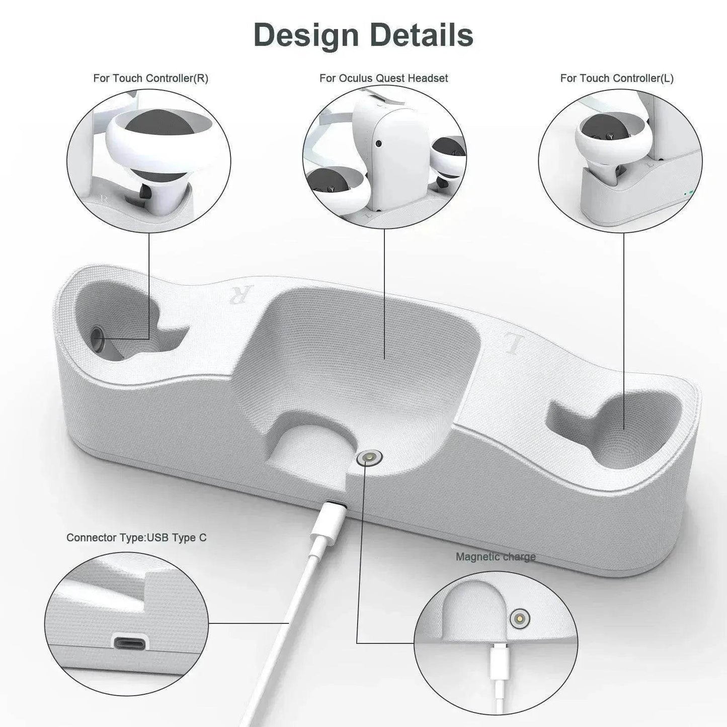 VR Glasses Handle Magnetic Charging Base - Velora