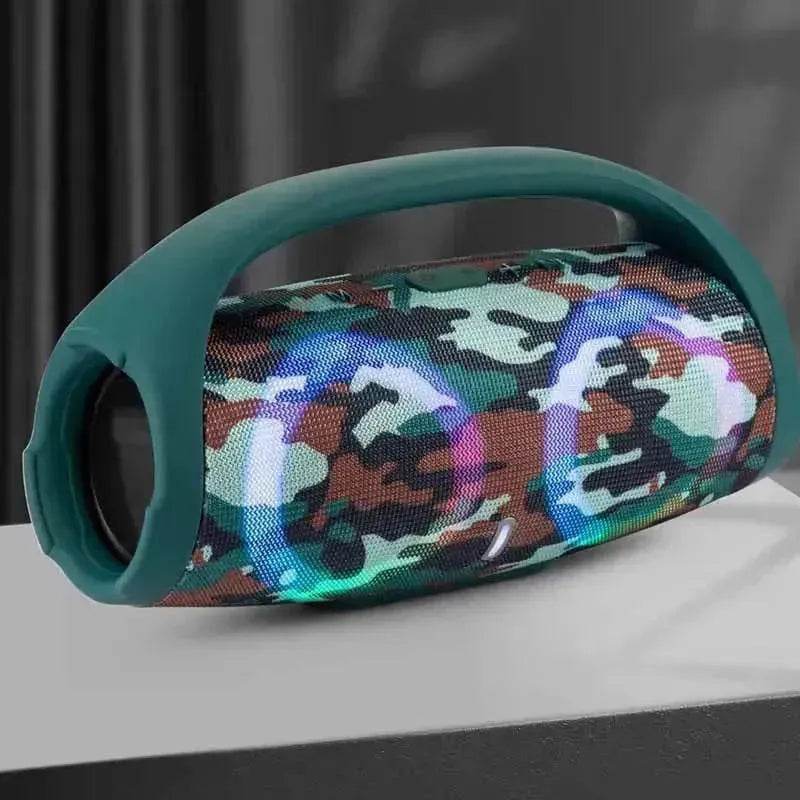 War Drum Three-generation Bluetooth Speaker With RGB Colored Lights Outdoor Portable Waterproof - Velora