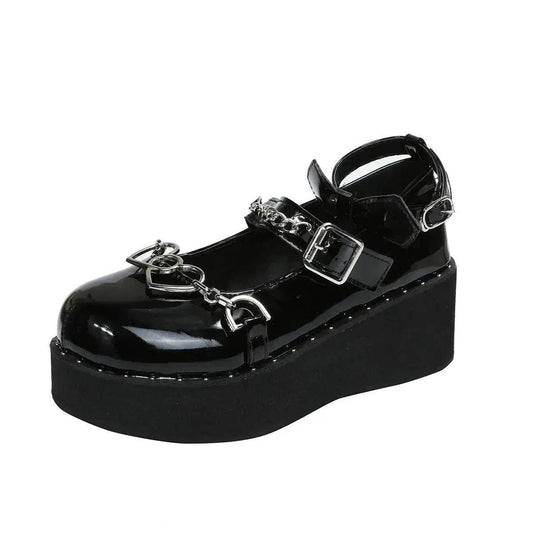 Women's Shoes Heightening Platform Chain Mary Jane High Heels - Velora