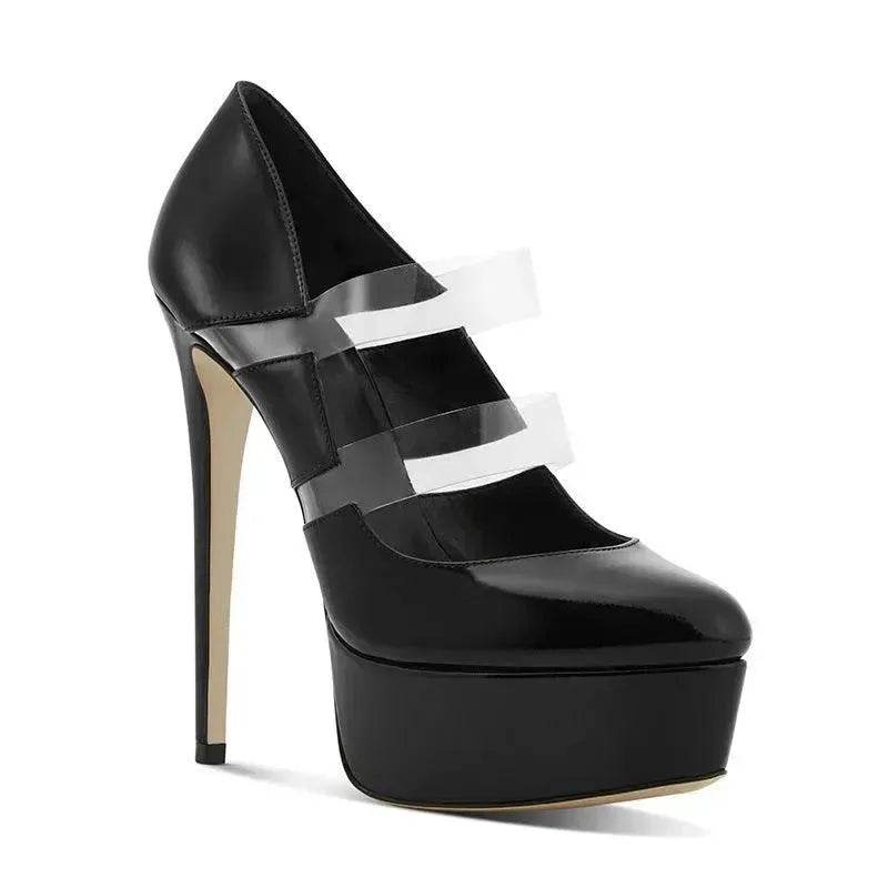 Women's Shoes PVC Stitching Platform High Heels - Velora