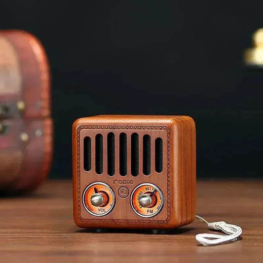 Wooden Bluetooth Speakers Retro Solid Wooden Audio With Radio Card - Velora