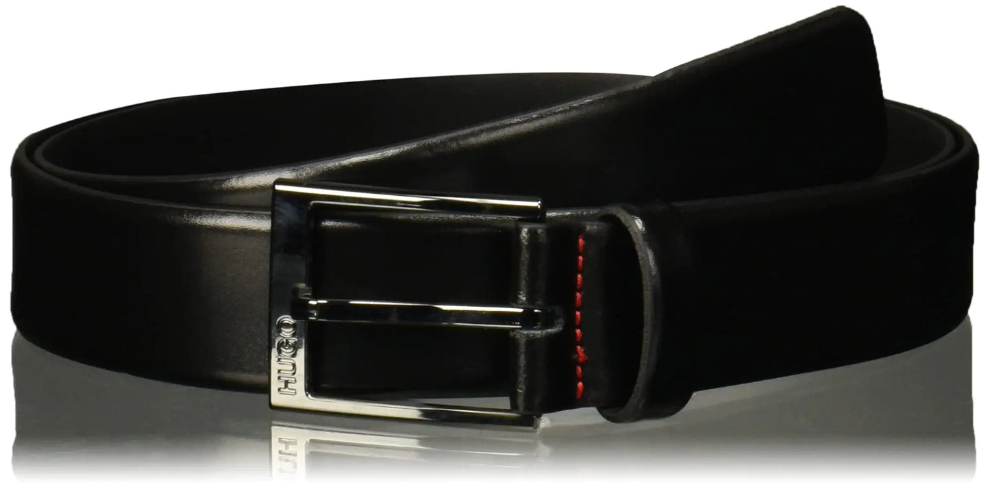HUGO BOSS Men's Garney Refined Leather Belt Black 32