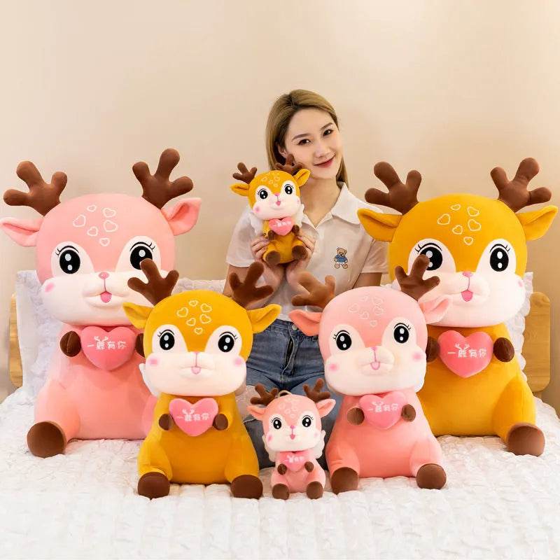 Cute Sika Deer Plush Toy Rag Doll Sleeping Pillow - Velora
