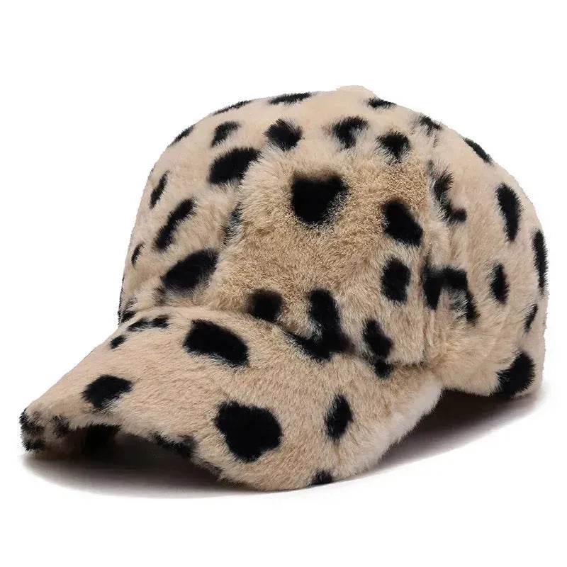 Fashion Leopard Fleece Baseball All-matching Peaked Cap - Velora
