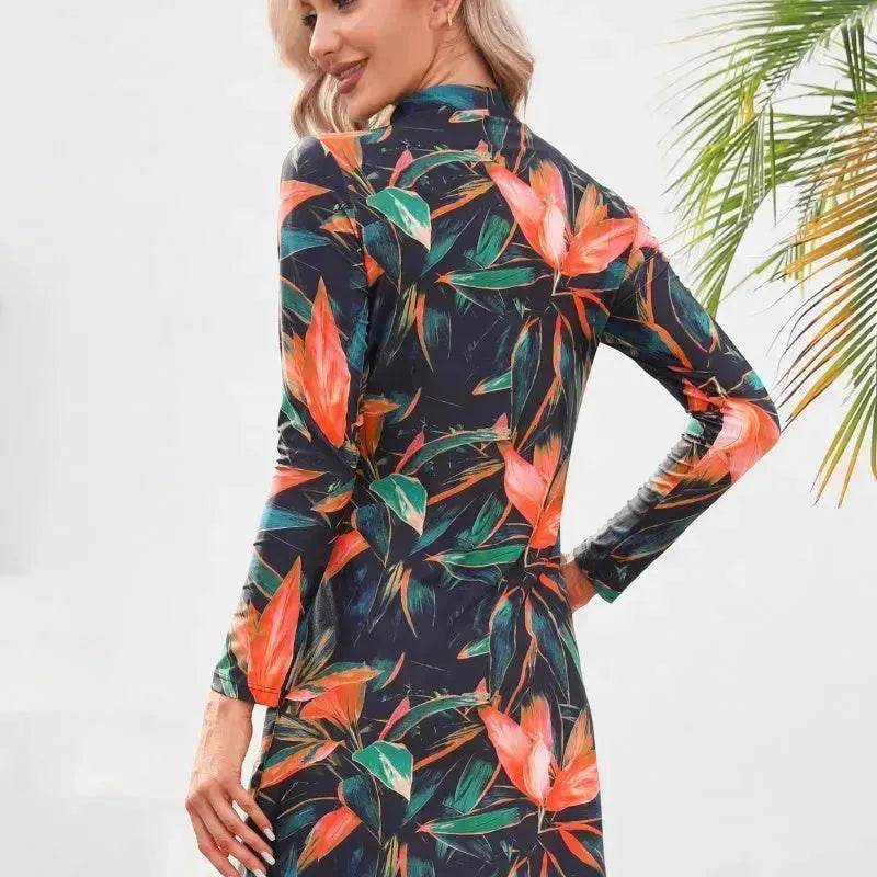 Long Sleeve ArabSwimsuit With Hat Included Chest Pad 3 Piece Set Conservative Swimwear - Velora