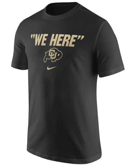 Nike Mens Colorado Buffaloes We Here T-Shirt (US Alpha Large Regular Regular Black)