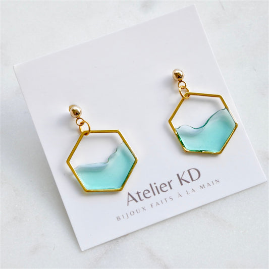 Boucles d'oreilles ocean- hexa (moyen) - Velora