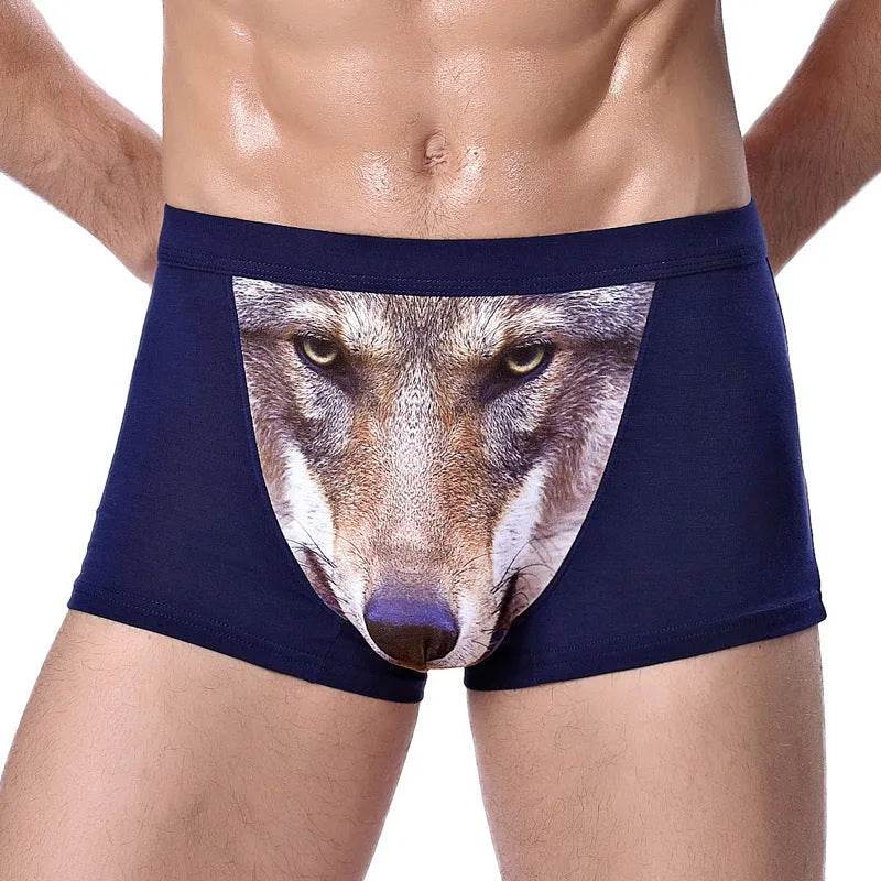 Creative Cartoon Animal Printed Boxer Briefs with pouch underwear men - Velora