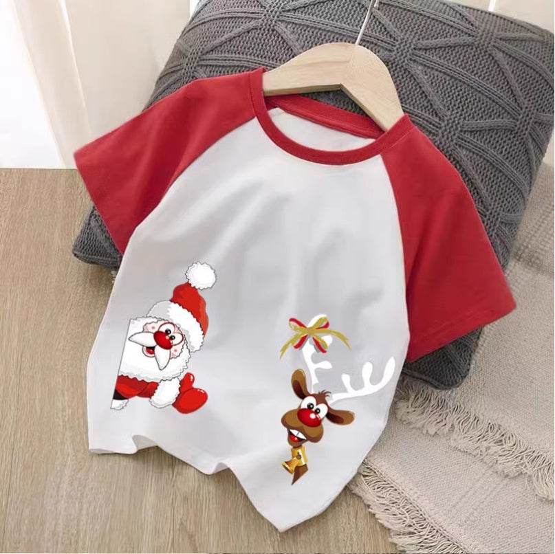 Christmas Elk Cotton T-shirt Boy - Velora