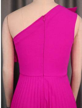 One Shoulder Diagonal Collar Casual Dress Women - Velora
