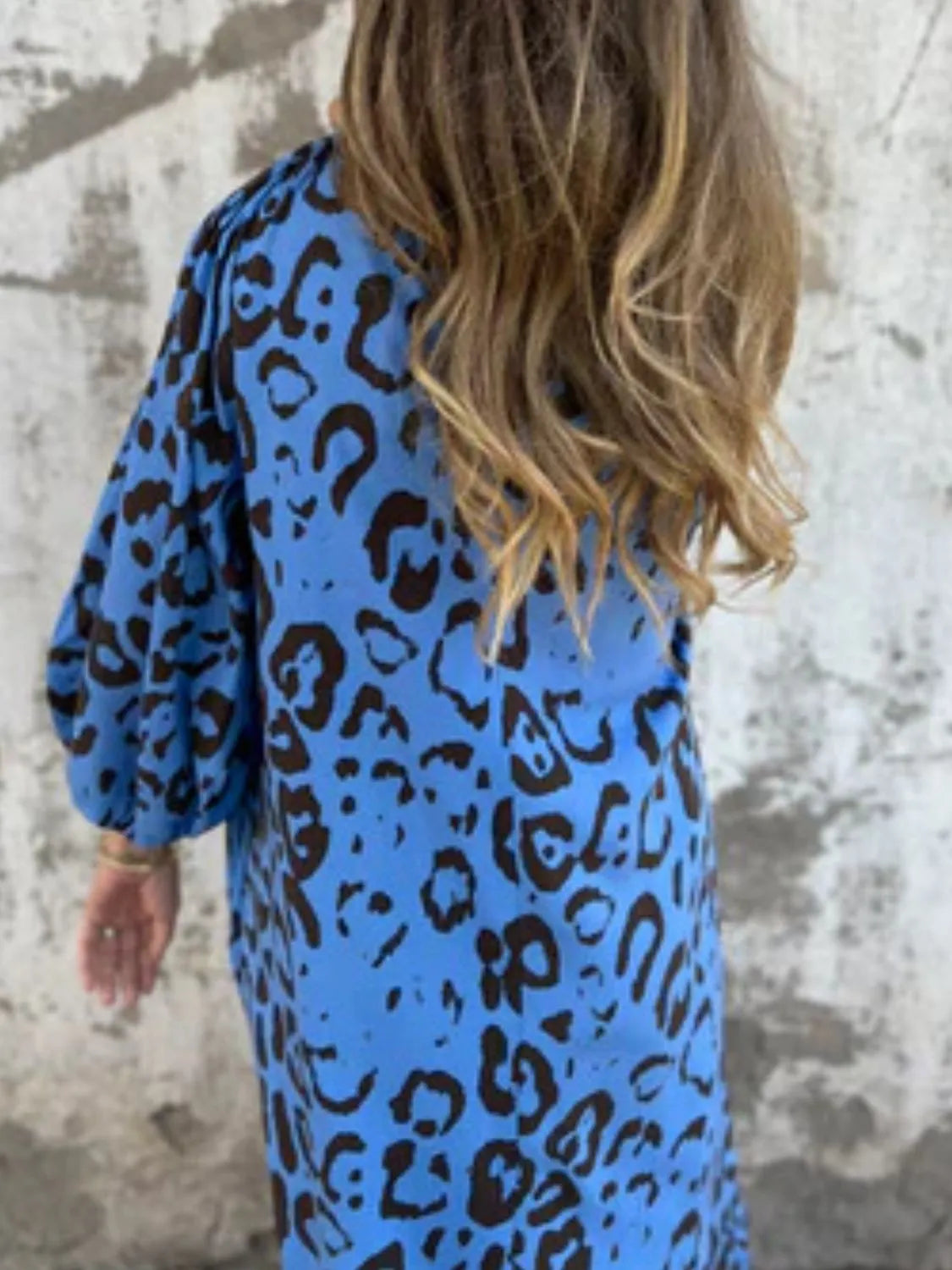 Full Size Printed V-Neck Dress with Pockets Plus Size - Velora