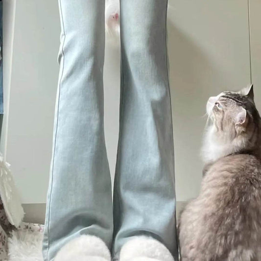 Women's Light-colored High Waist Bootcut Jeans - Velora