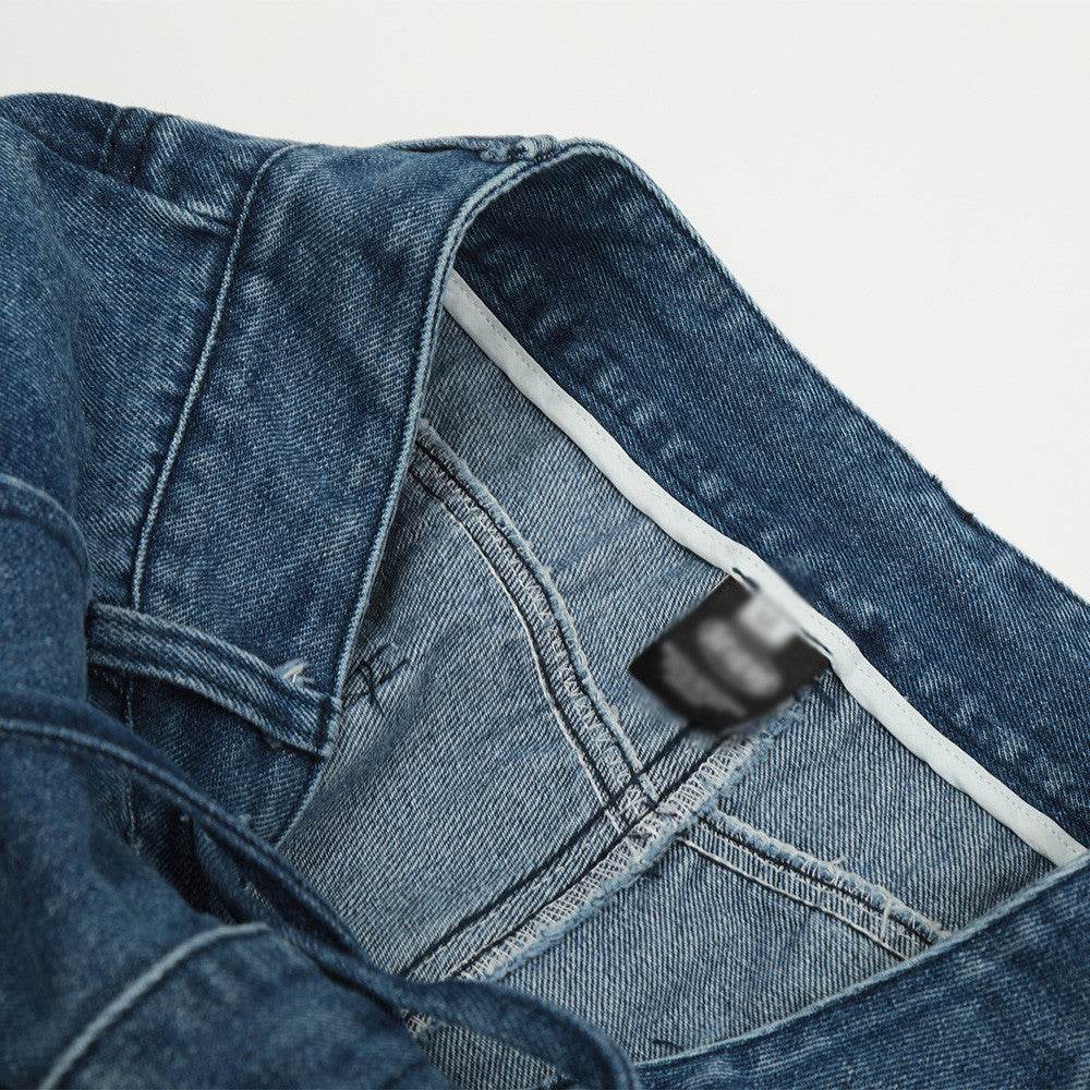 Gradient Tie-dye Straight-leg Denim Trousers Men Jeans - Velora