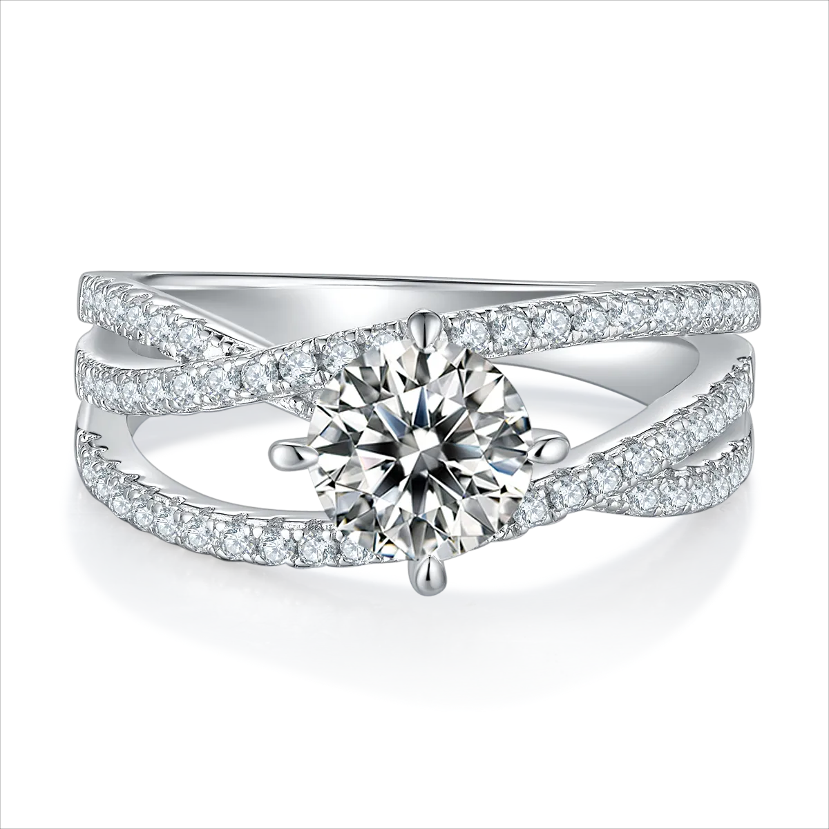 1 Carat Moissanite 925 Sterling Silver Ring