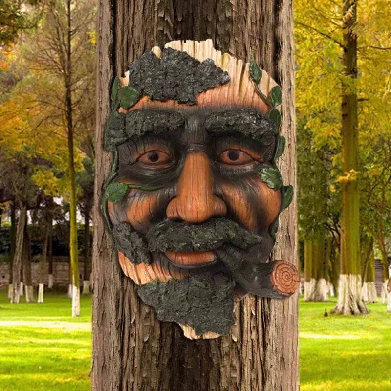 Smoker Man Wooden Resin Craft Ornaments Wall Decor - Velora