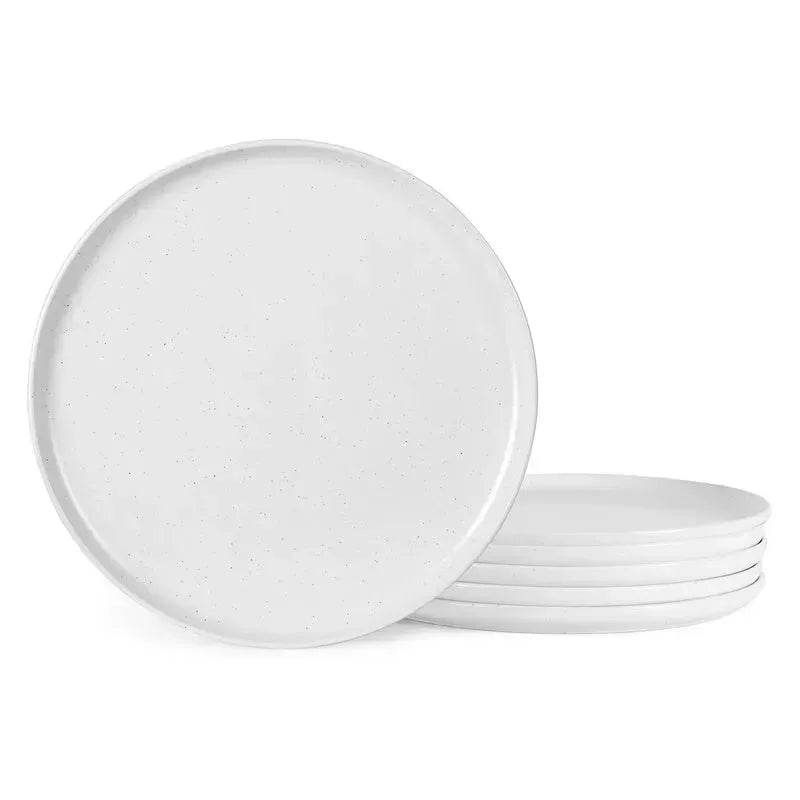 6PCS Flat Ceramic Steak Plate Salad Plates - Velora