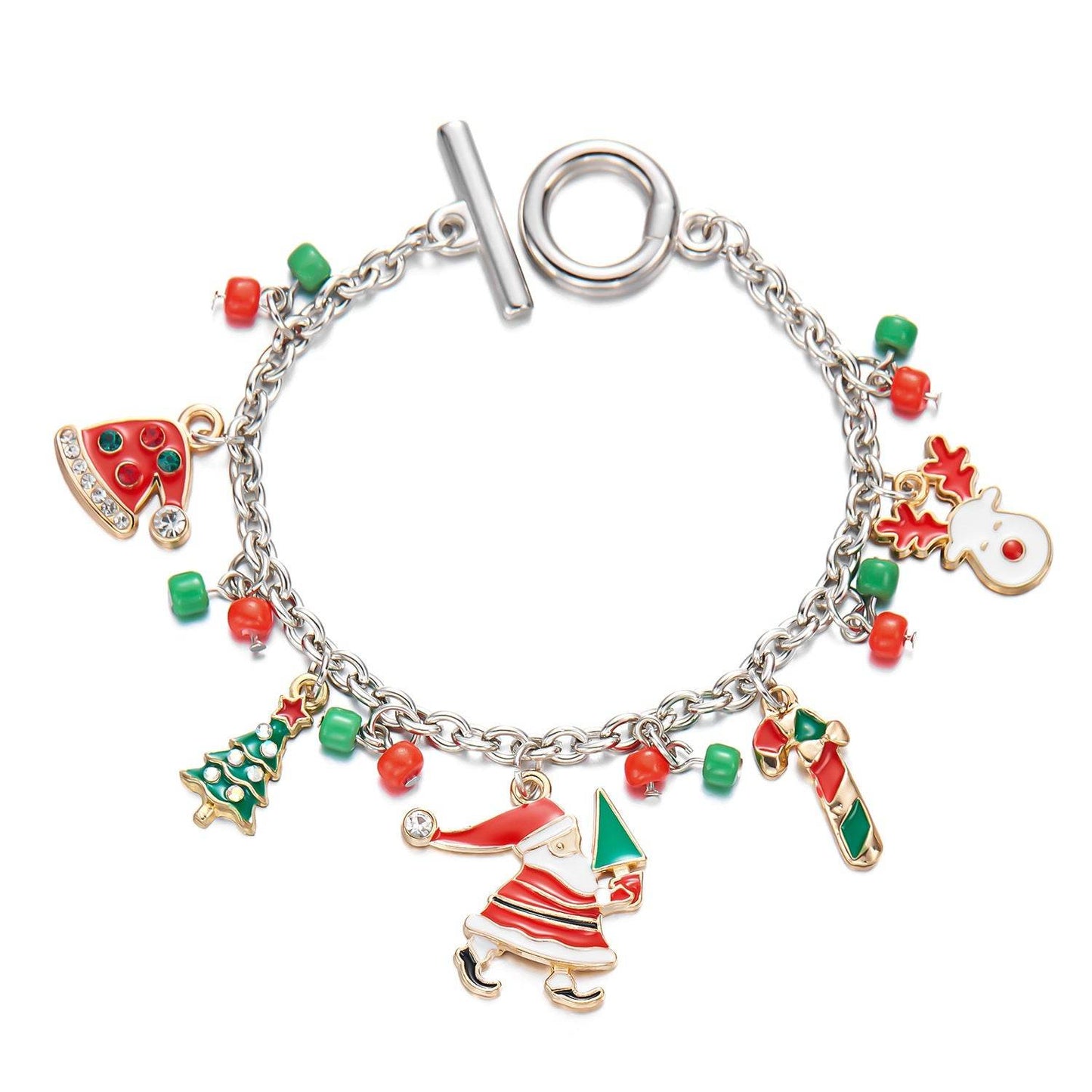 Personalized Christmas Bracelet Christmas Tree Santa Claus Pendant Bracelet For Women Jewelry - Velora