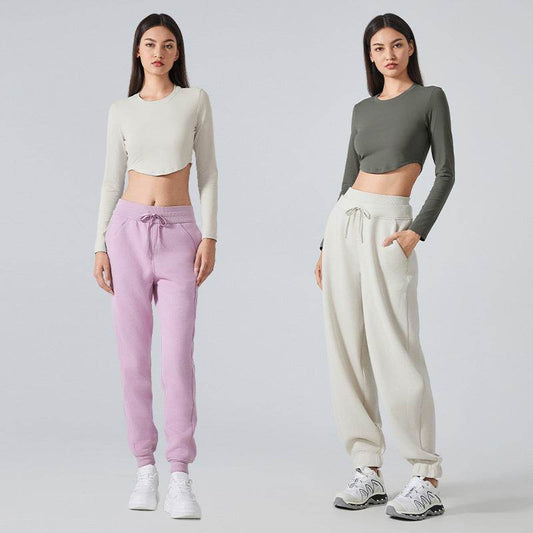 Women Slim Fit Long Sleeve Crop top Workout Sports Gym top - Velora